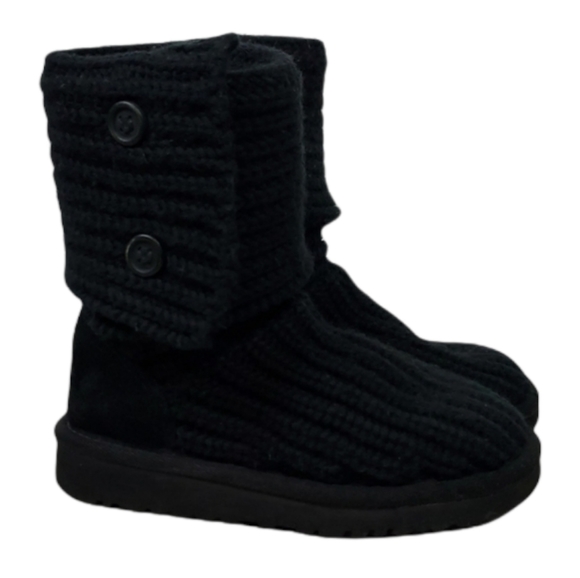 UGG Other - UGG Australia Classic Cardy 5649 Black Crochet Little Girls 9